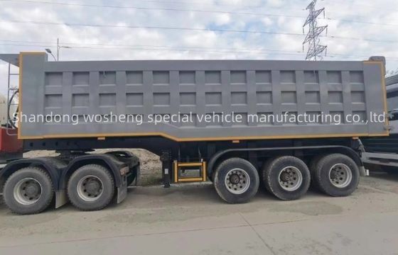Trailers à roues Wosheng 3 essieux hydrauliques à déverrouillage arrière à déverrouillage semi-trucks à déverrouillage