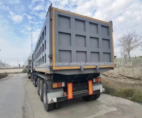 Trailers à roues Wosheng 3 essieux hydrauliques à déverrouillage arrière à déverrouillage semi-trucks à déverrouillage