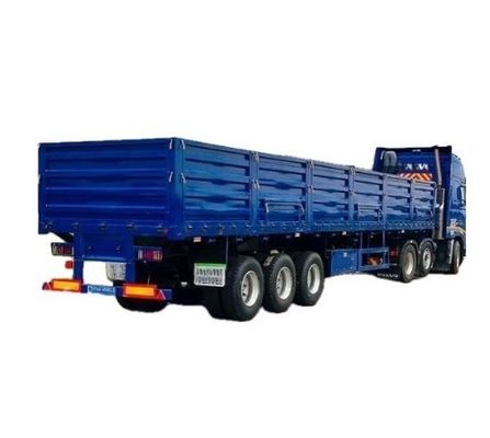 Semi-remorque à paroi latérale de 40 à 100 tonnes à charge lourde avec suspension mécanique/aérienne