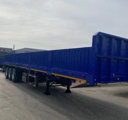 Semi-remorque à paroi latérale de 40 à 100 tonnes à charge lourde avec suspension mécanique/aérienne