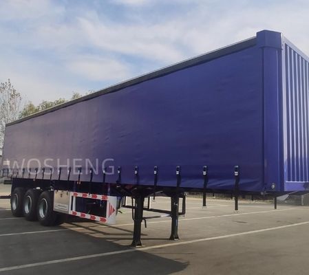 WABCO-ABS frein équipé de 3 essieux 40ft 45ft bleu rideau côté semi-remorque par Wosheng