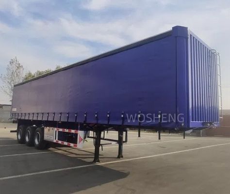 WABCO-ABS frein équipé de 3 essieux 40ft 45ft bleu rideau côté semi-remorque par Wosheng