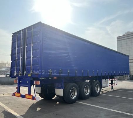 WABCO-ABS frein équipé de 3 essieux 40ft 45ft bleu rideau côté semi-remorque par Wosheng