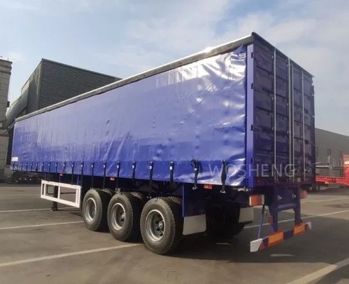WABCO-ABS frein équipé de 3 essieux 40ft 45ft bleu rideau côté semi-remorque par Wosheng