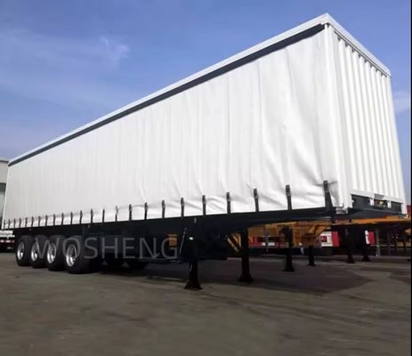 40 tonnes Max. Charge utile Tri-essieux boîte de chargement fermée semi-remorque avec rideau latéral personnalisable