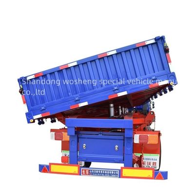 Décharge latérale des semi-camions remorques Wosheng 3 essieux décharge latérale pour décharge latérale de décharge latérale