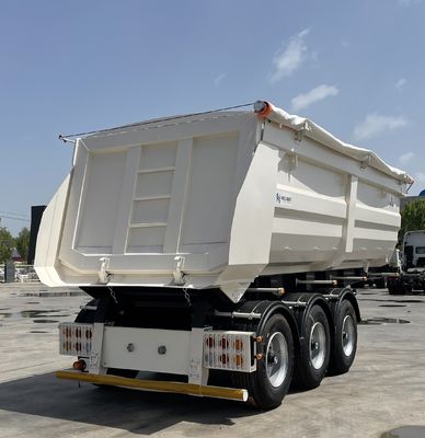 Semi-remorque à décharge arrière de 40 à 80 tonnes pour le transport de particules de sable de fret en vrac