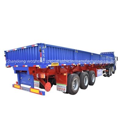 Décharge latérale des semi-camions remorques Wosheng 3 essieux décharge latérale pour décharge latérale de décharge latérale