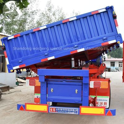 Décharge latérale des semi-camions remorques Wosheng 3 essieux décharge latérale pour décharge latérale de décharge latérale