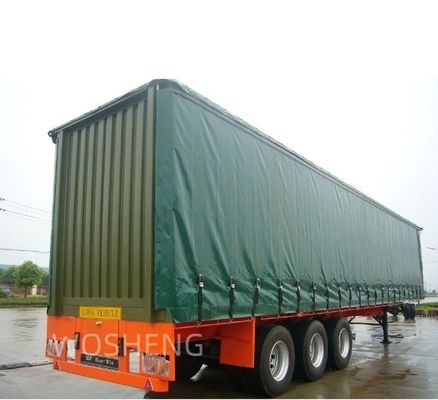 Semi-remorque en acier à charge maximale de 40 tonnes avec bâche en PVC personnalisable et volets roulants