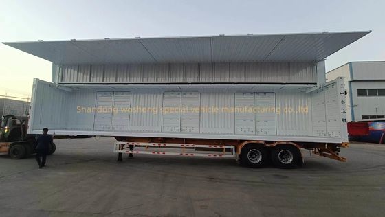 2 3 4Axes Murs latéraux hydrauliques à volet ouvert camion camion semi-remorque pour charge lourde