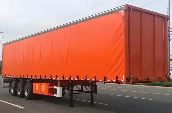 Semi-remorque de 60 tonnes de poids total pour camion 3 axes plancher en aluminium rideau latéral en PVC