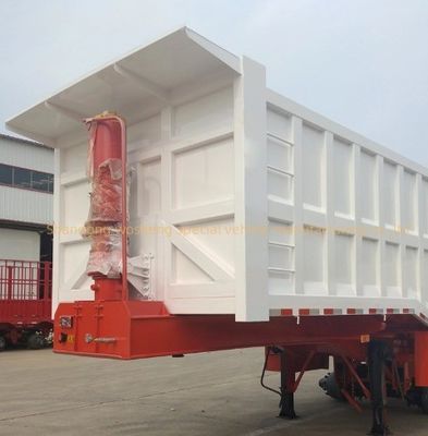 5 essieux hydraulique à décharge arrière semi-remorque bout de bascule avec Q345B / T700 Steel poutre principale