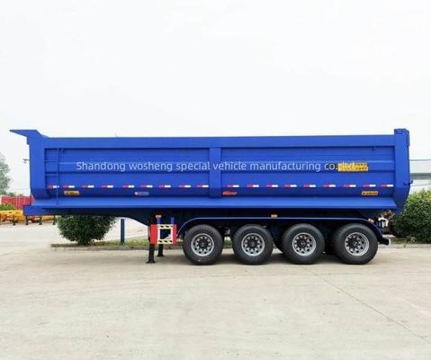3/4 essieux Wosheng Hydraulique Dump arrière Semi-remorque remorque avec meilleur