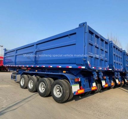 3/4 essieux Wosheng Hydraulique Dump arrière Semi-remorque remorque avec meilleur