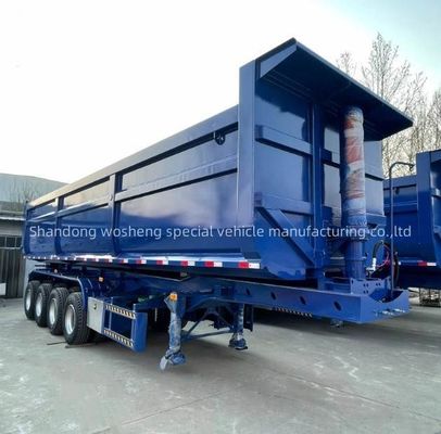 3/4 essieux Wosheng Hydraulique Dump arrière Semi-remorque remorque avec meilleur
