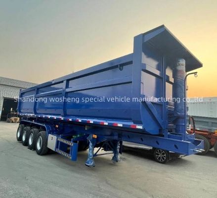 3/4 essieux Wosheng Hydraulique Dump arrière Semi-remorque remorque avec meilleur