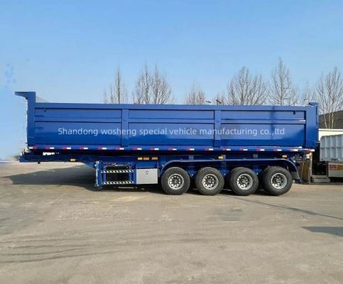 3/4 essieux Wosheng Hydraulique Dump arrière Semi-remorque remorque avec meilleur