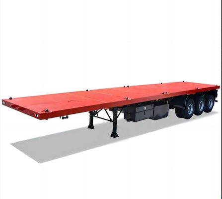 Container de transfert plat multifonctionnel semi-remorque à plat avec spécifications de pneus triangulaires