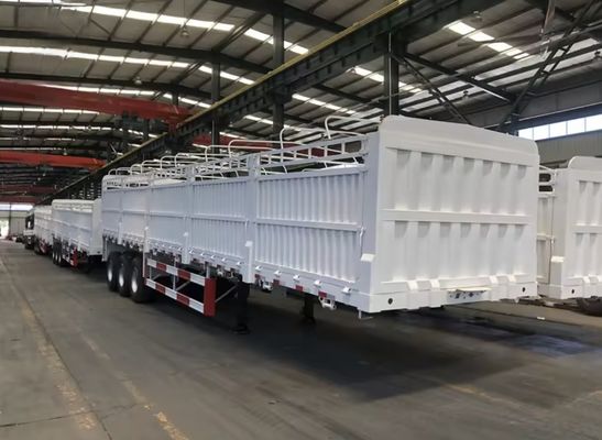 Transporteur à paroi latérale à trois essieux, semi-remorque en acier de 13 m avec suspension mécanique