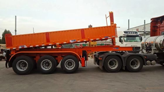 Semi-remorque à décharge de type U de 40 tonnes cubes et 45 tonnes pour le transport de grains de sable et de pierre