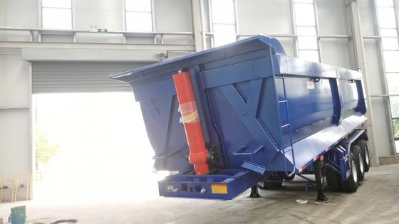 Semi-remorque à décharge arrière de 40 à 80 tonnes avec système de freinage double ligne et capacité de charge utile élevée