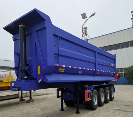 Semi-remorque à décharge arrière de 40 à 80 tonnes avec système de freinage double ligne et capacité de charge utile élevée
