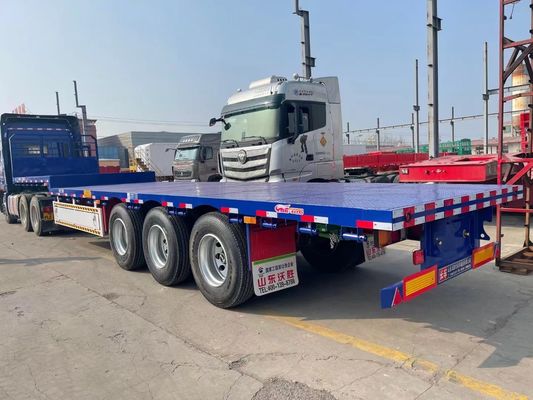 Container de transfert d'essieux 60T 3/4 en acier remorque à plateau pour chargement de grande capacité