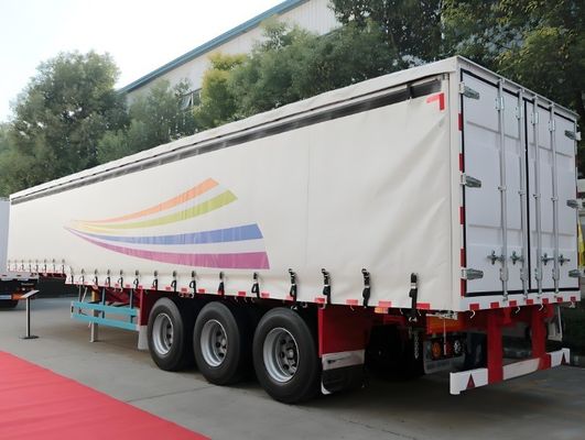 Tri-essieux 40ft 45ft rideau côté bâche Tissu semi-remorque pour les boissons et les légumes