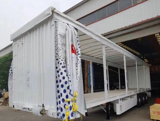 Tri-essieux 40ft 45ft rideau côté bâche Tissu semi-remorque pour les boissons et les légumes