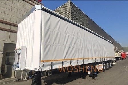 Tri-essieux 40ft 45ft rideau côté bâche Tissu semi-remorque pour les boissons et les légumes