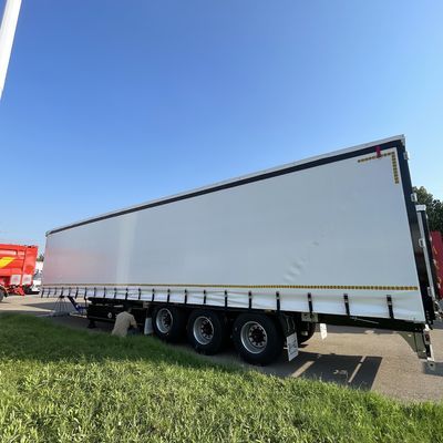 Semi-remorques Blanc 40 pieds 45 pieds 3 essieux Rideau latéral avec suspension pneumatique et WABCO-ABS