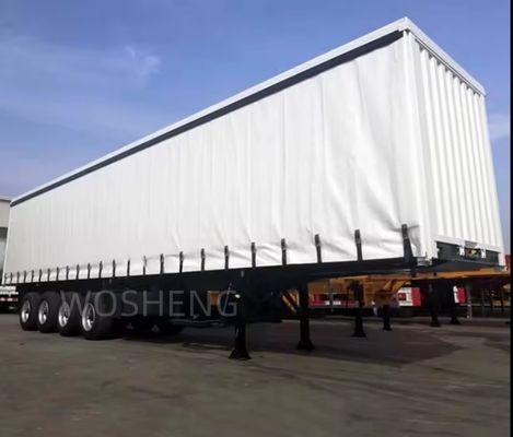 Semi-remorques Blanc 40 pieds 45 pieds 3 essieux Rideau latéral avec suspension pneumatique et WABCO-ABS