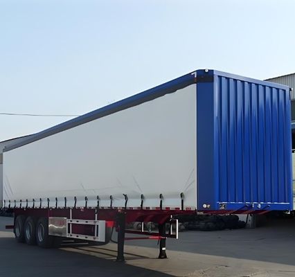 Semi-remorques Blanc 40 pieds 45 pieds 3 essieux Rideau latéral avec suspension pneumatique et WABCO-ABS