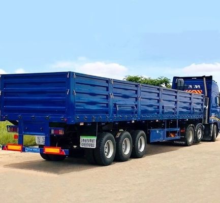 3 essieux 50 tonnes paroi latérale semi-remorque transport de marchandises avec pneu 12.00R22.5 optionnel
