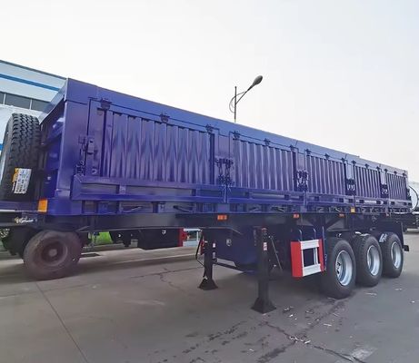 Semi-remorque à trois essieux hydraulique à ascenseur à bascule latérale à décharge latérale avec charge utile maximale 30-100T