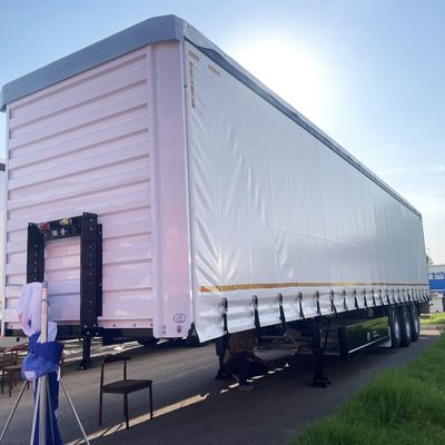 Semi-remorque à rideaux en tissu en PVC à 3 essieux personnalisée pour boîte à rideaux latéraux