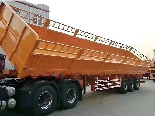 Semi-remorque à chargement en vrac avec parois latérales 3/4 essieu Suspension mécanique 13/16/20 tonnes