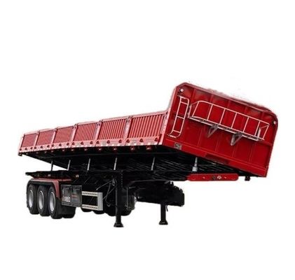 Wosheng Tri-Axle Side Dump Trailer avec ascenseur hydraulique et dimensions 13000*2550*2900mm