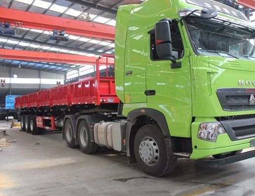 Wosheng Tri-Axle Side Dump Trailer avec ascenseur hydraulique et dimensions 13000*2550*2900mm