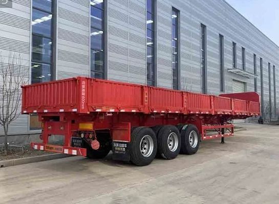 Wosheng Tri-Axle Side Dump Trailer avec ascenseur hydraulique et dimensions 13000*2550*2900mm