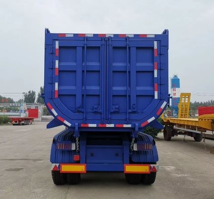 Semi-remorque à décharge arrière Wosheng 4 essieux à capot hydraulique semi-remorque