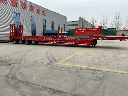 Semi-remorque directe à 4 essieux à 16 roues à lit bas avec charge utile maximale de 30TON/60TON/80TON/100TON