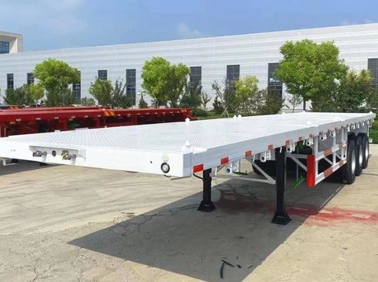 Semi-remorque à plateau de 40 à 60 tonnes à 3 essieux personnalisable pour le transport de conteneurs