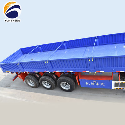 À hauteur de 3 essieux 12,8m bord de remorque à décharge latérale 9,0-22,5 Semi-remorque pour camion par Wosheng