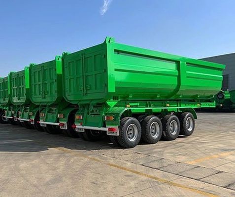45Cbm 60Ton camions de décharge remorques remorque arrière pour le transport de grains de sable et de pierre