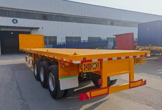 3 essieux remorque à conteneurs à plat pour camions semi-compositeur à plat pour camions de marchandises semi-remorque à jante 9.0-22.5