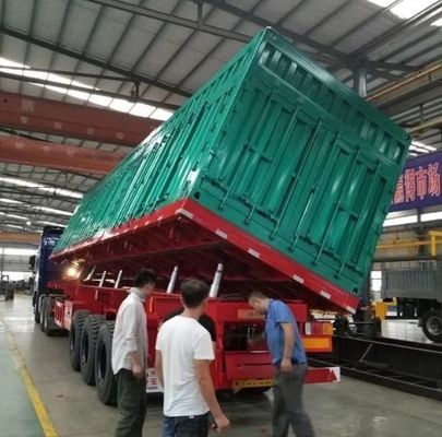 Semi-remorque à 3 essieux à chute latérale, à décharge et à décharge, avec train d'atterrissage de 28 tonnes et personnalisation