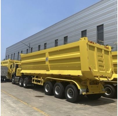 Q345B / T700 Semi-remorque hydraulique arrière à poutre principale en acier pour le transport de grès