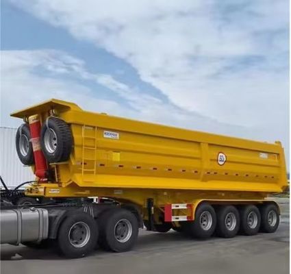 Q345B / T700 Semi-remorque hydraulique arrière à poutre principale en acier pour le transport de grès
